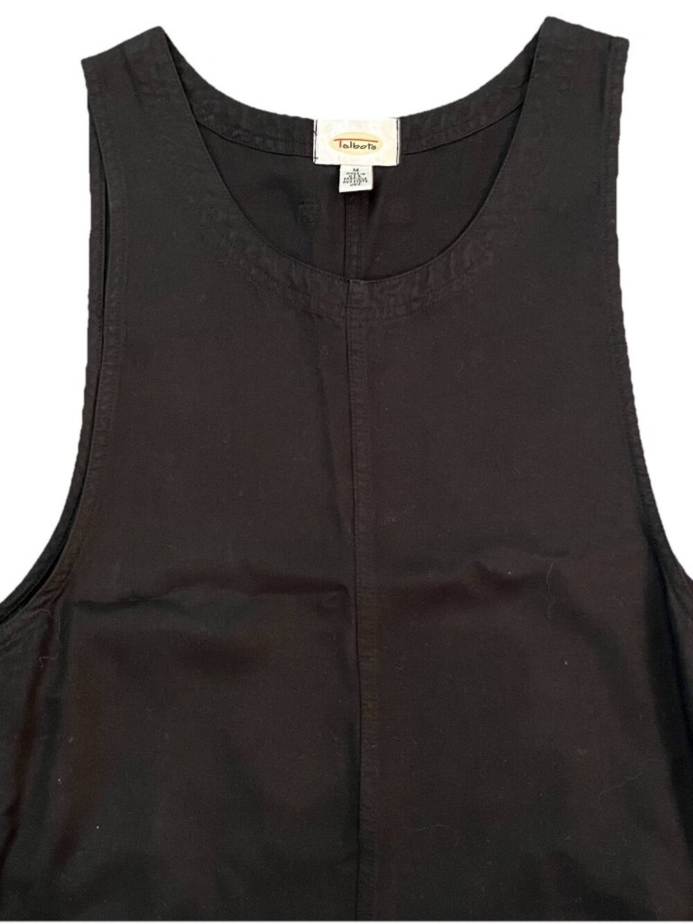 Talbots Women’s Overall Dress Long Size Medium Tencel Maxi Tank Jumper Black - Picture 2 of 9